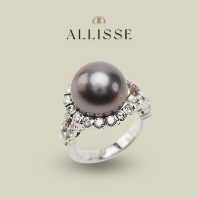 A tahitian pearl and diamond ring by Dubail Paris