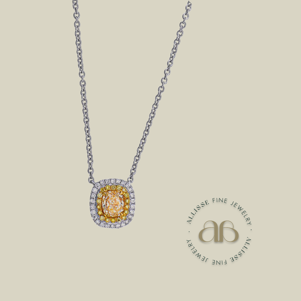 Yellow diamond necklace