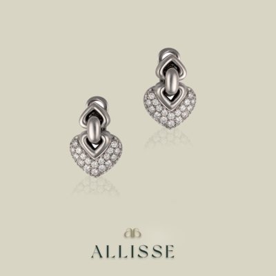 Bulgari doppio cuore white gold earrings