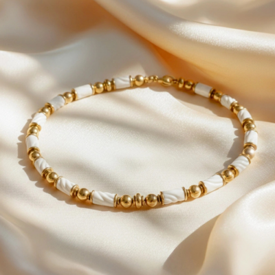 A ceramic and gold necklace by Bvlgari