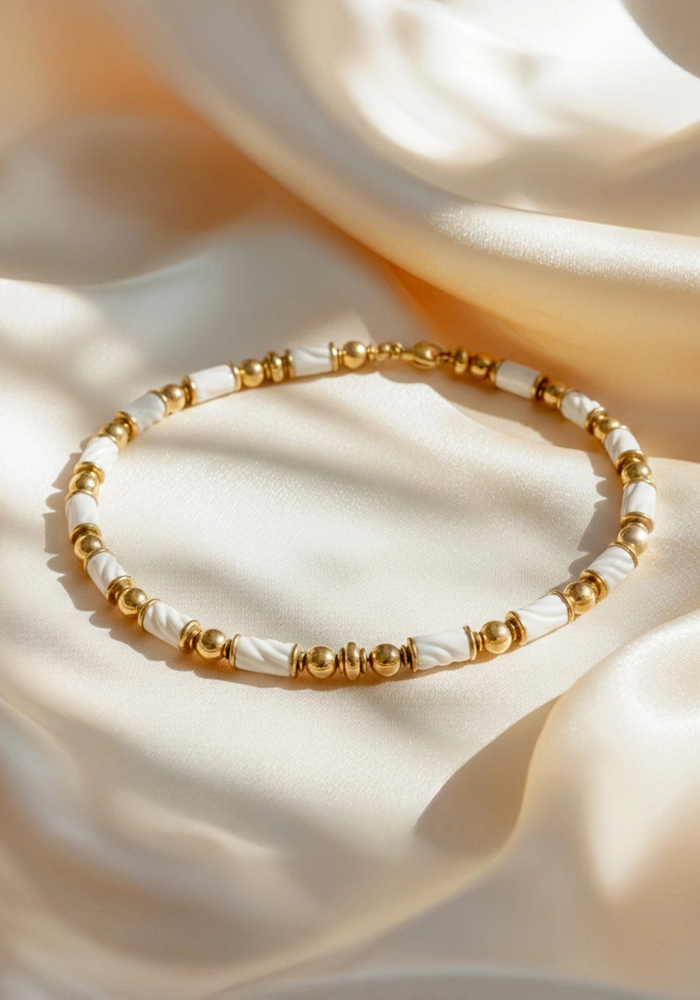 A ceramic and gold necklace by Bvlgari