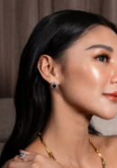 A pair of classic sapphire earrings