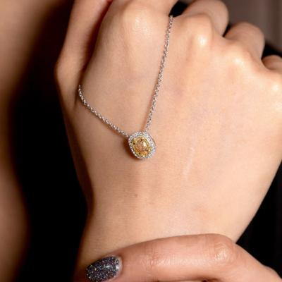 Yellow diamond necklace